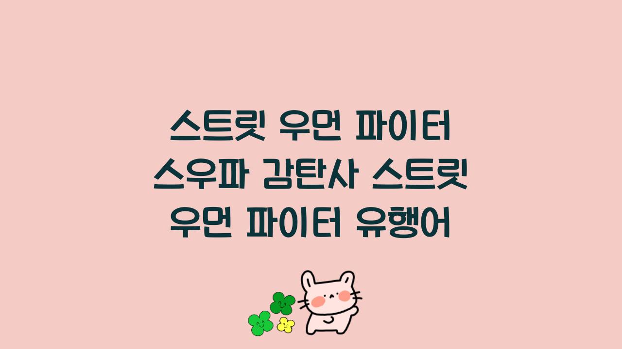 스트릿 우먼 파이터 스우파 감탄사 스트릿 우먼 파이터 유행어