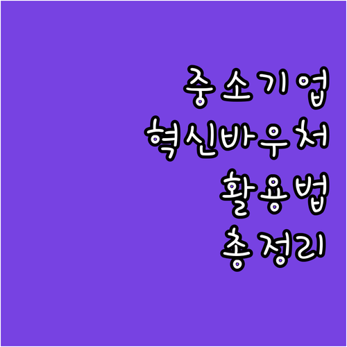 2025 중소기업 혁신바우처 활용법 ..