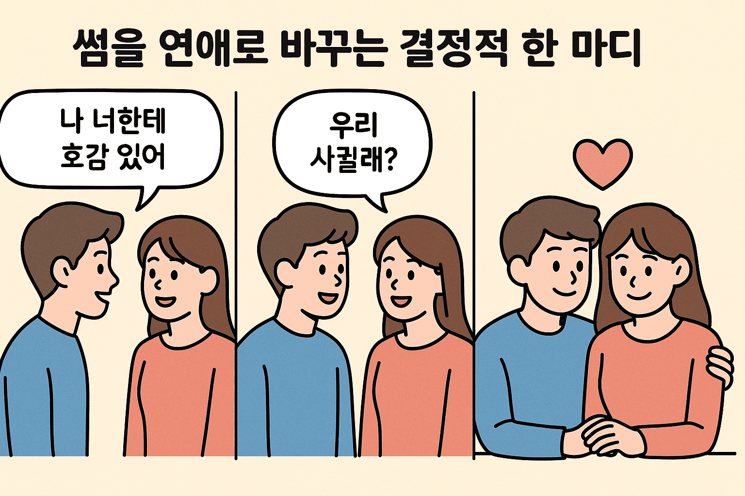 썸을 연애로 바꾸는 결정적 한 마디 예시