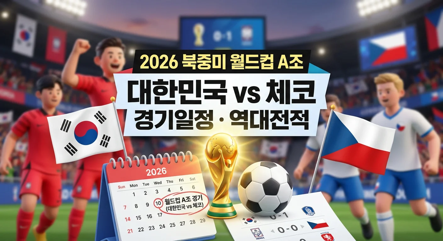 2026 북중미 월드컵 A조 대한민국 vs 체코 경기일정&middot;역대전적