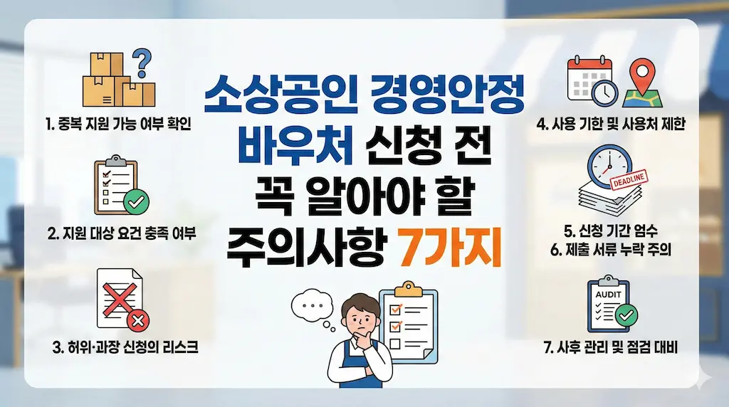 소상공인 경영안정 바우처 신청 전 꼭 알아야 할 주의사항 7가지