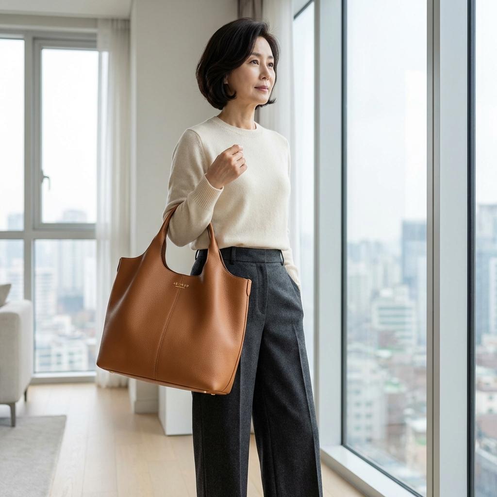 50대 유행 안 타는 클래식 명품백 코디