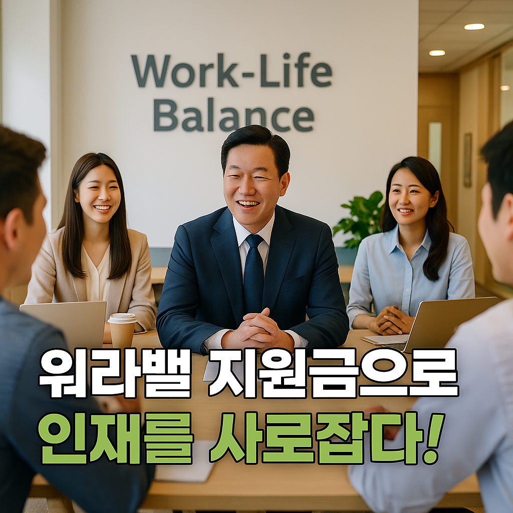 워라밸에 대해 직원과 환담중인 중소기업 CEO
