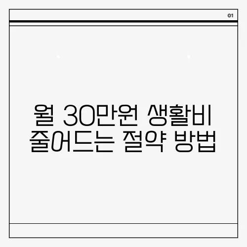 월 30만원 생활비 줄어드는 절약 방법