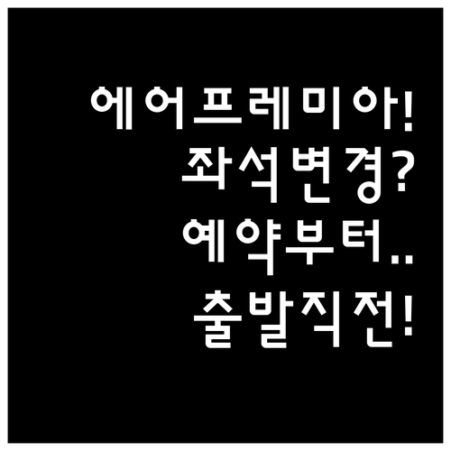 에어프레미아 좌석 바꾸는 전체 과정,..