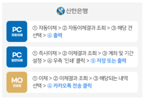 이체확인증 발급방법