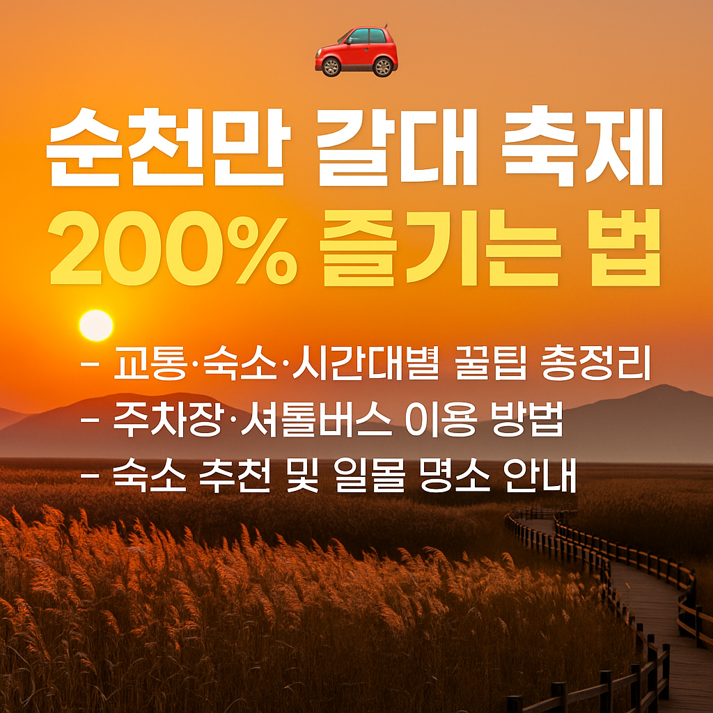 순천만 갈대 축제 200% 즐기는 법
