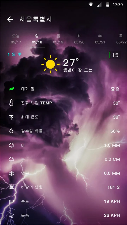 일기 예보, 오늘날씨, 내일날씨, 주간날씨 확인