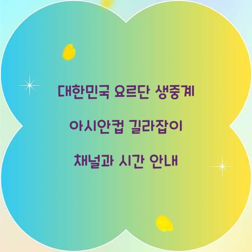 대한민국 요르단 생중계