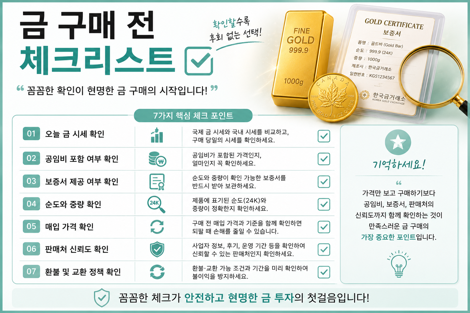 금 구매 전 체크리스트
