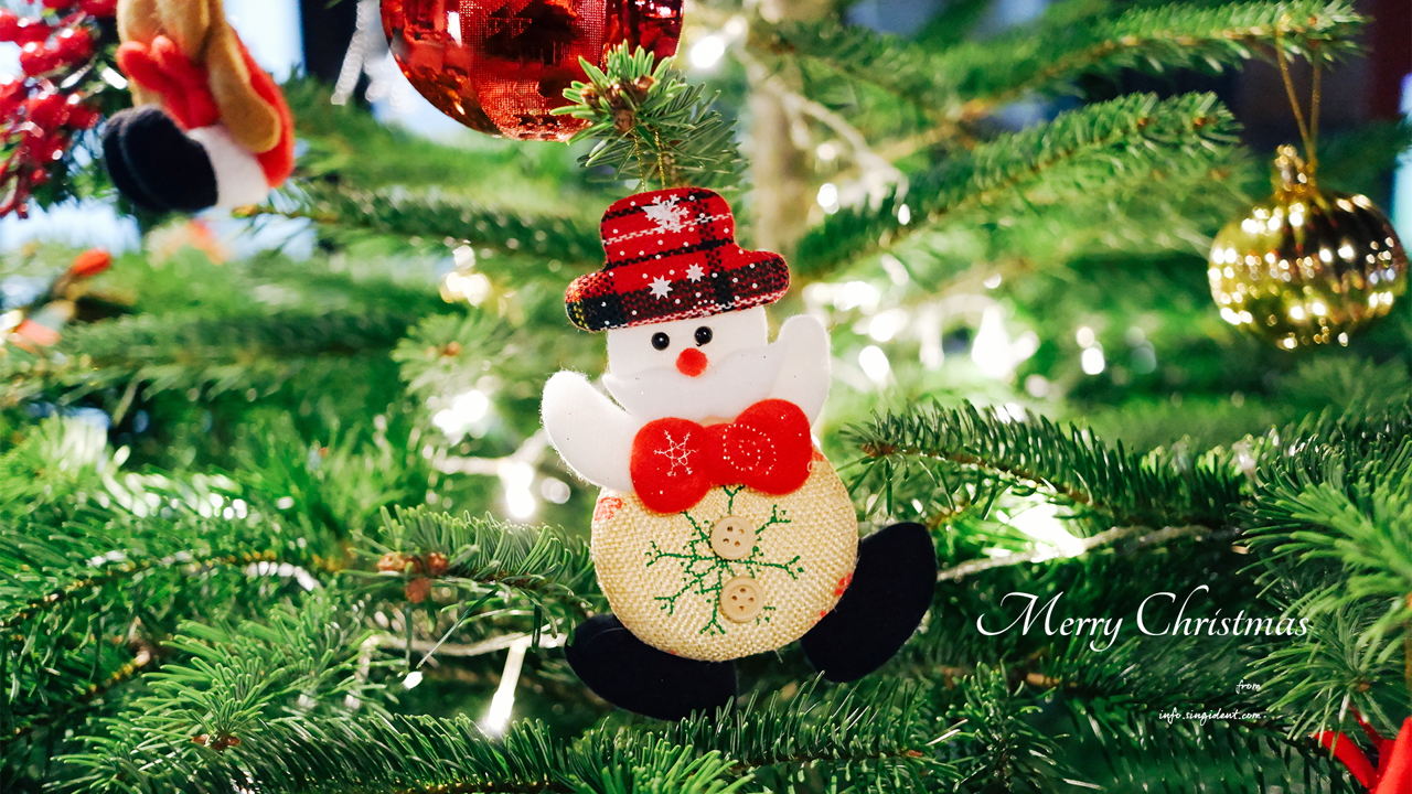 02 크리스마스 트리 눈사람 장식 C - Merry Christmas 크리스마스배경화면