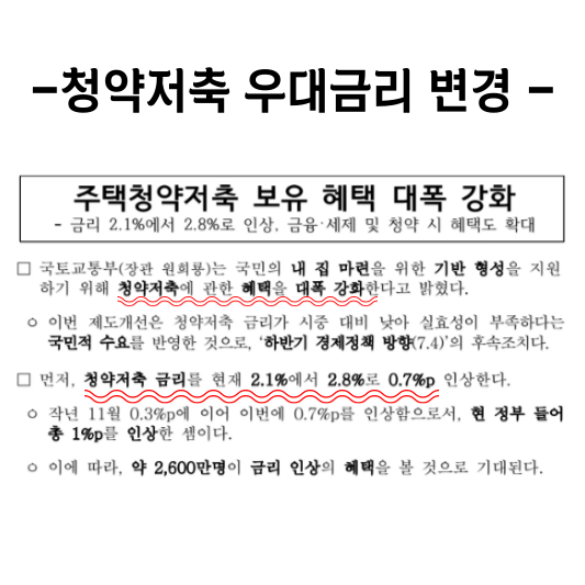 청약통장 변경사항