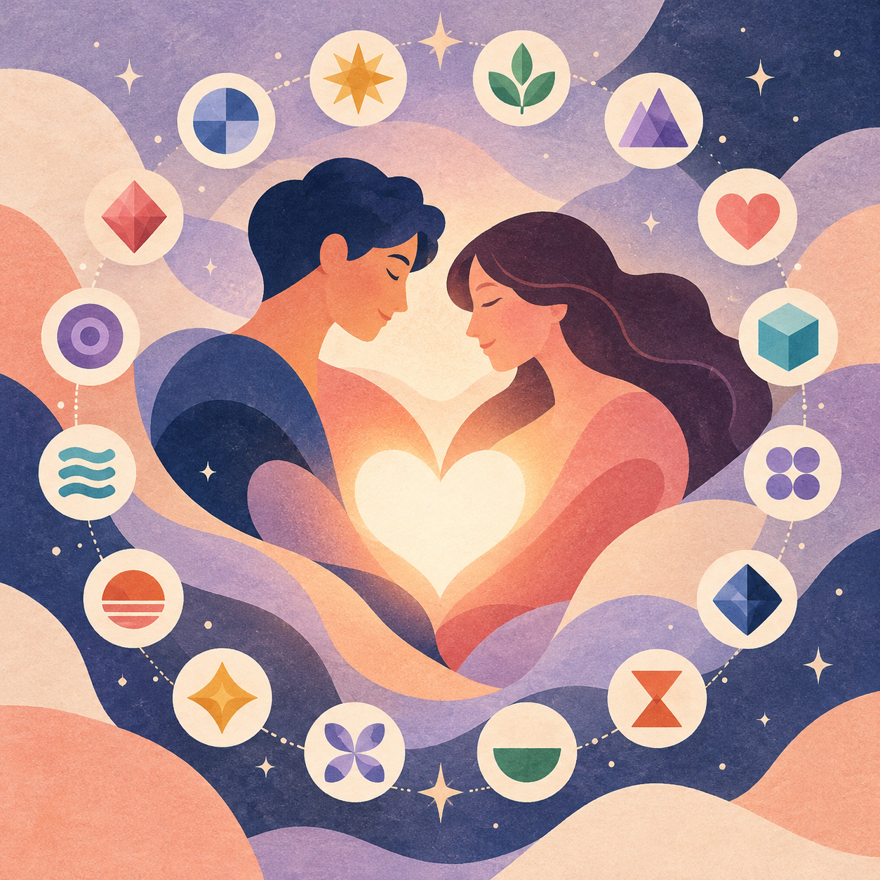 MBTI 연애 궁합과 서로 다른 성향을 이해하는 커플 일러스트