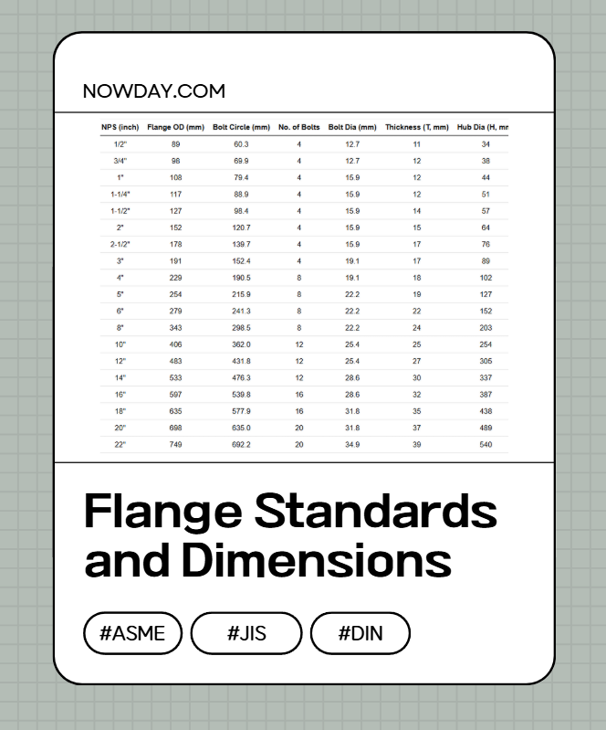 Flange Standards and Dimensions &ndash; ASME, JIS, and DIN Compared