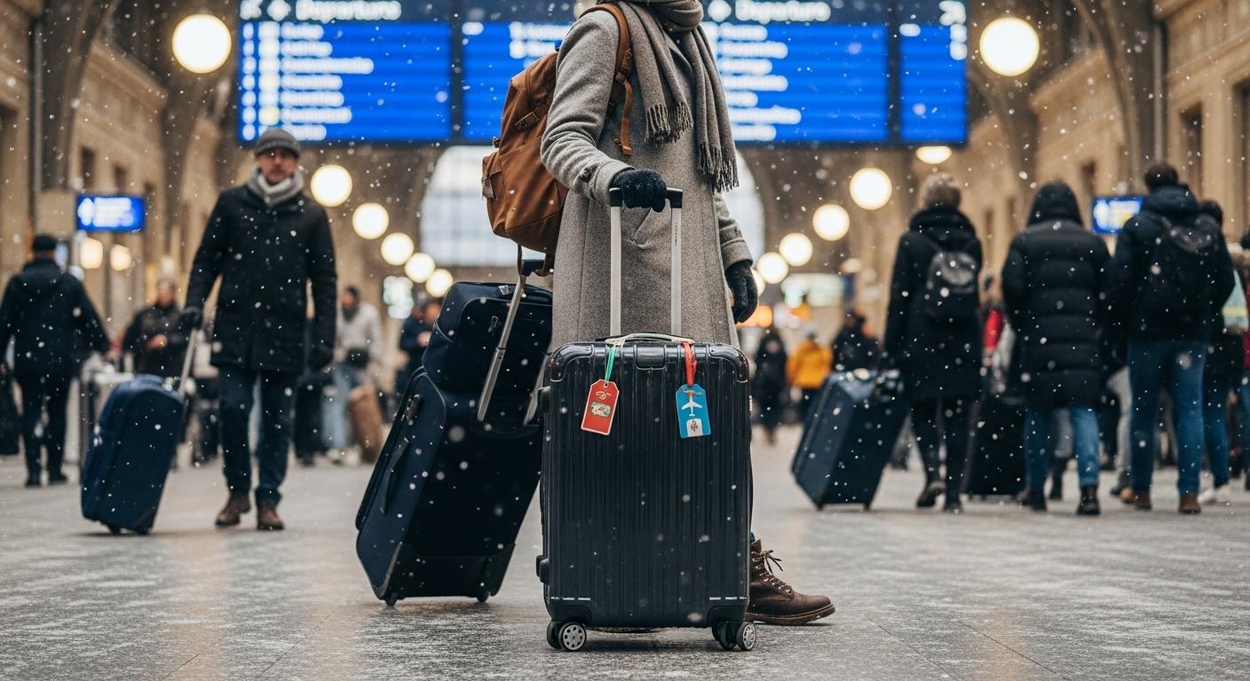 겨울 해외여행 캐리어