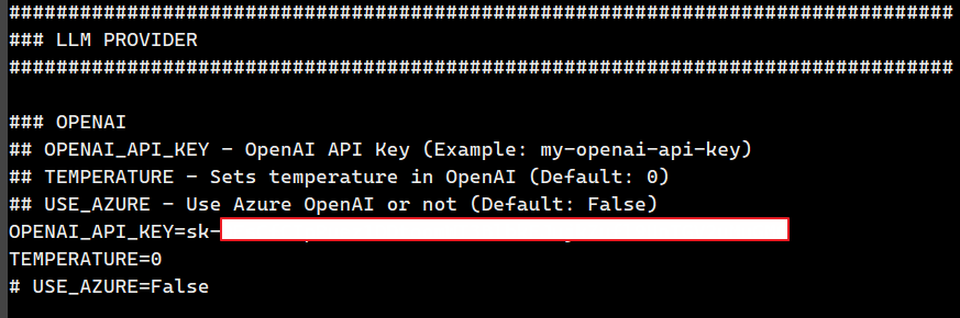 .env 파일에서 변경된 OpenAI API Key 입력 이미지입니다.