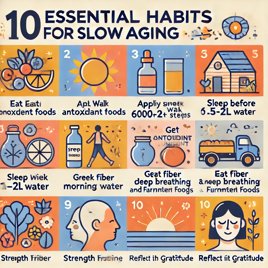 저속노화를 위한 10가지 핵심 습관 아이콘