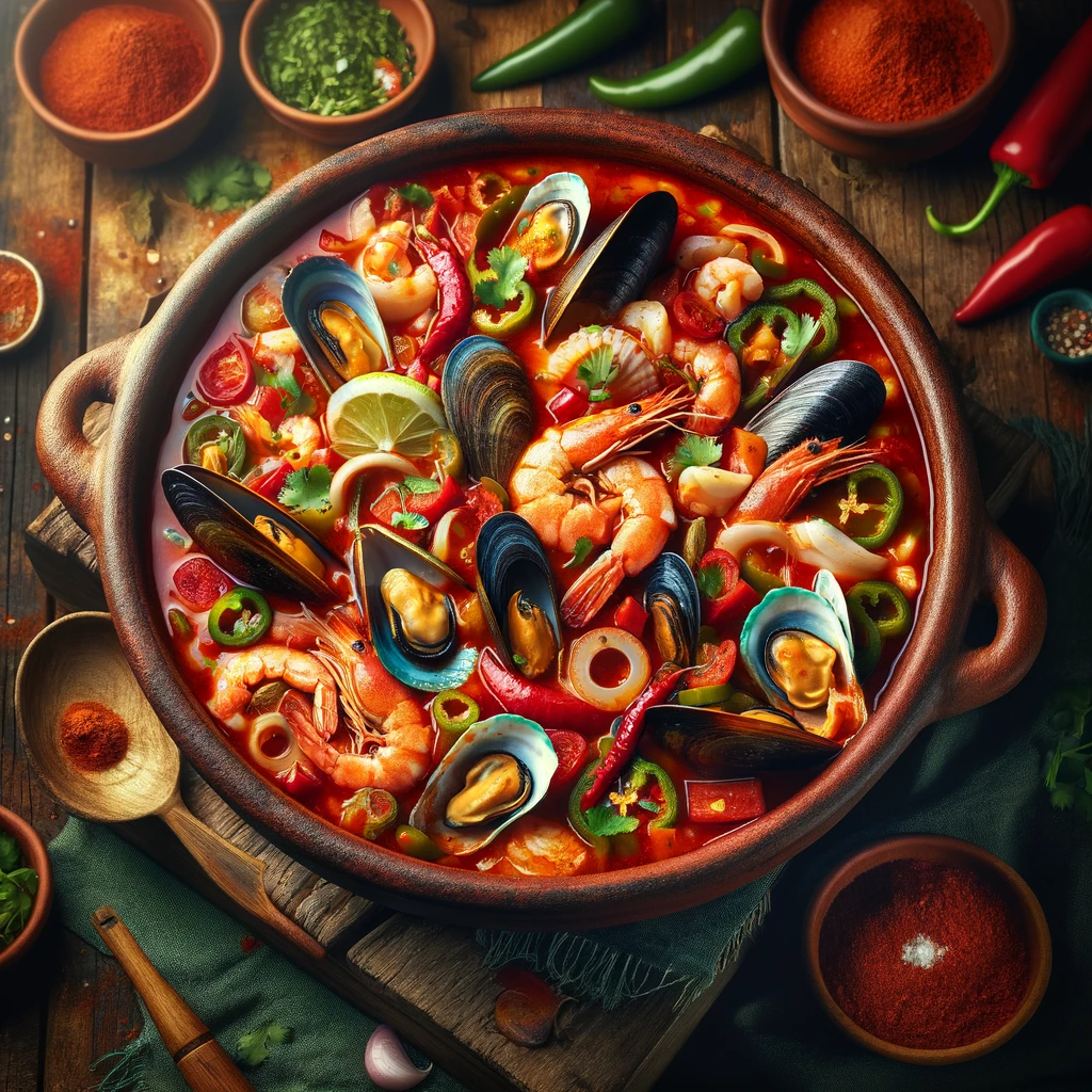 생강차 향의 스파이시 해산물 스튜