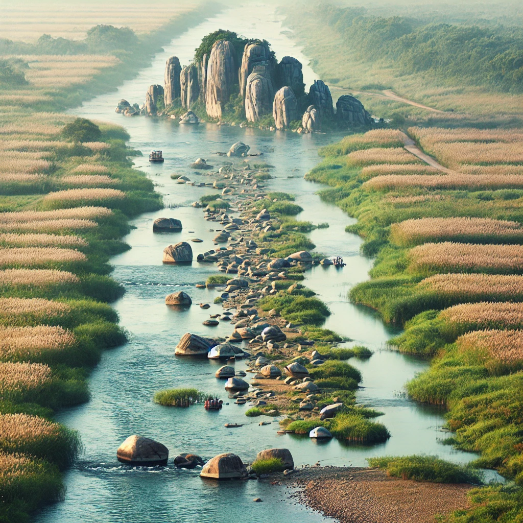 일부 건축물은 여전히 희미한 형태를 유지한다.