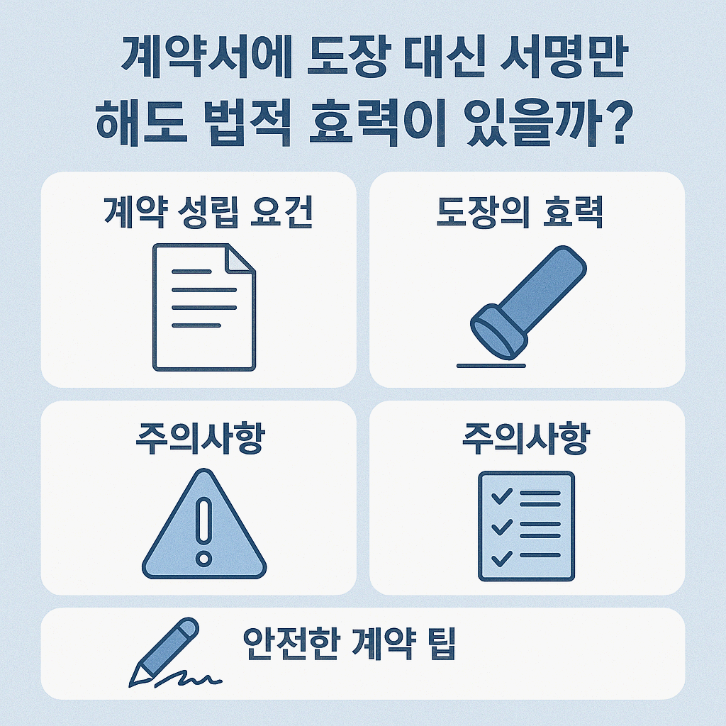 계약서에 도장 대신 사인(서명)만 해도 법적 효력이 있을까?