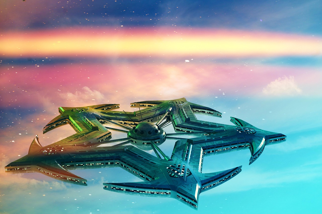 미래의 우주 모습 상상 이미지