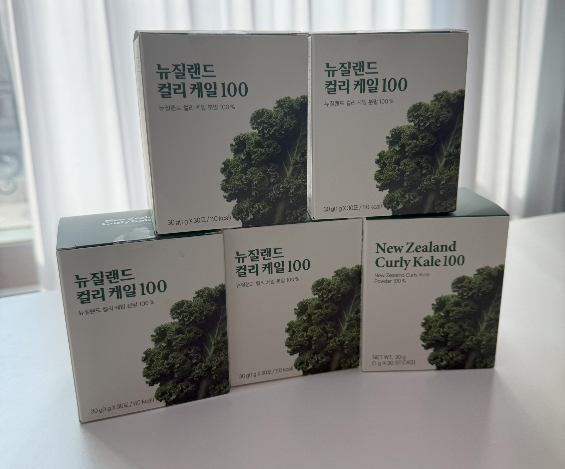 뉴질랜드 컬리케일 100 포장 박스 정면 사진