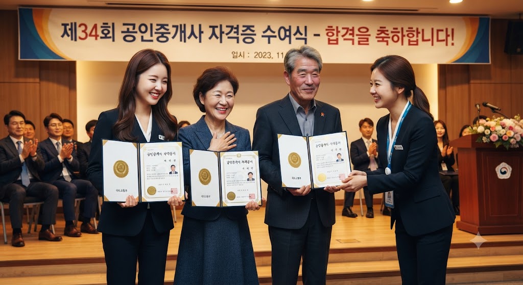 공인중개사 자격증 취득한 보훈대상자 가족의 모습
