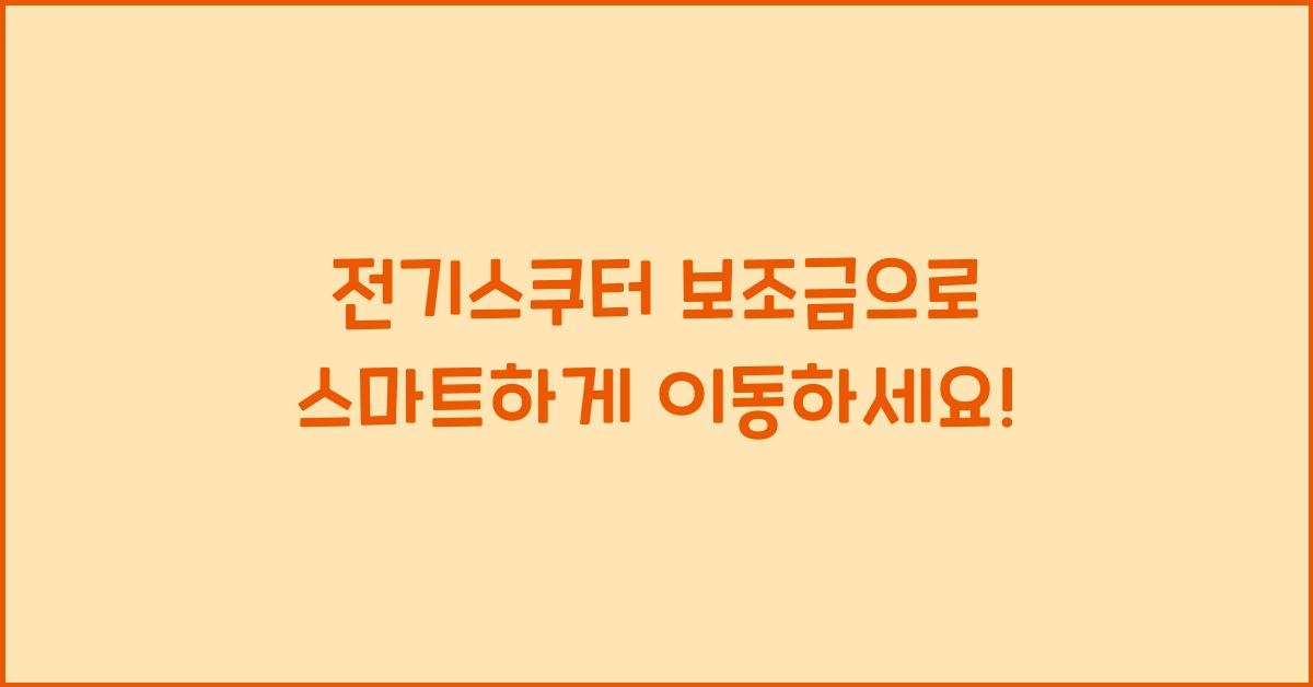 전기스쿠터 보조금