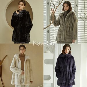 Kayesu 케이수 휘메일 풀스킨 후드 밍크 코트 1종