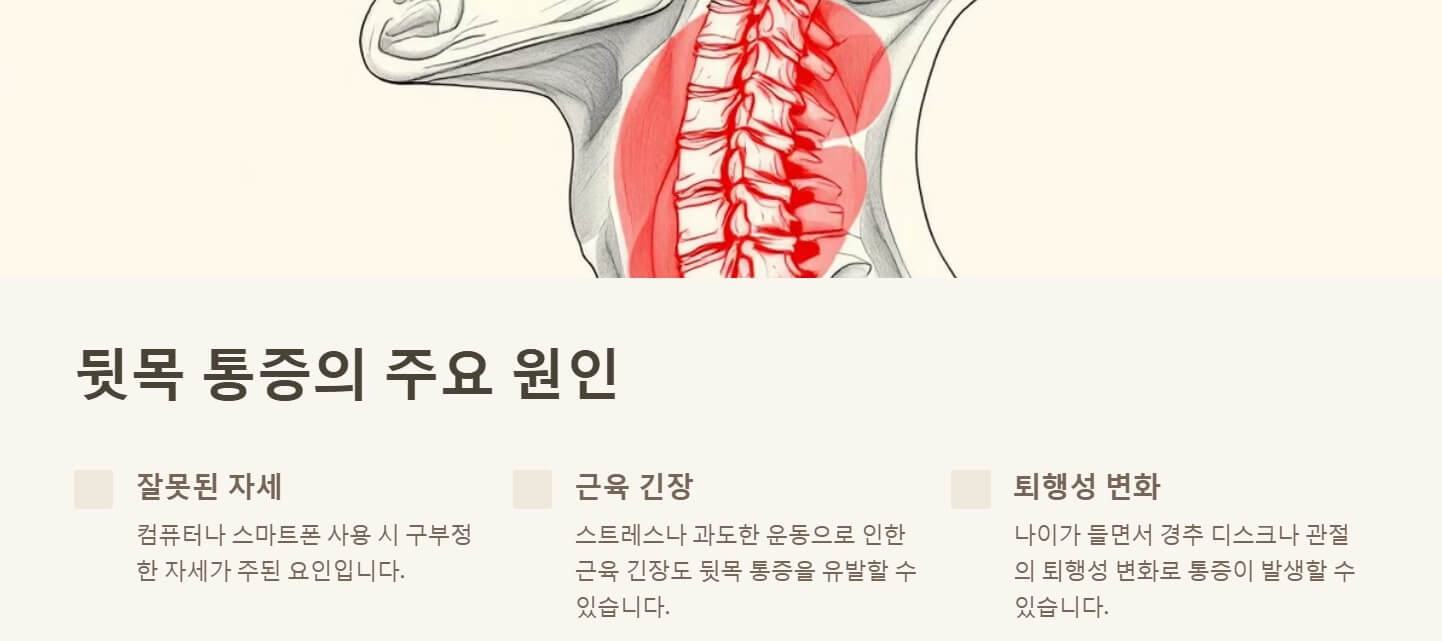 뒷목 통증 원인