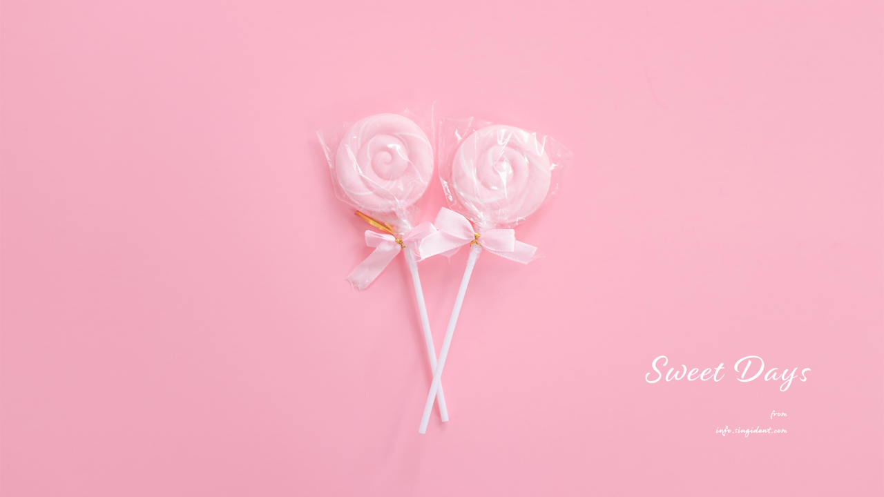 09 핑크 롤리팝 사탕 C - Sweet Days 핑크배경화면