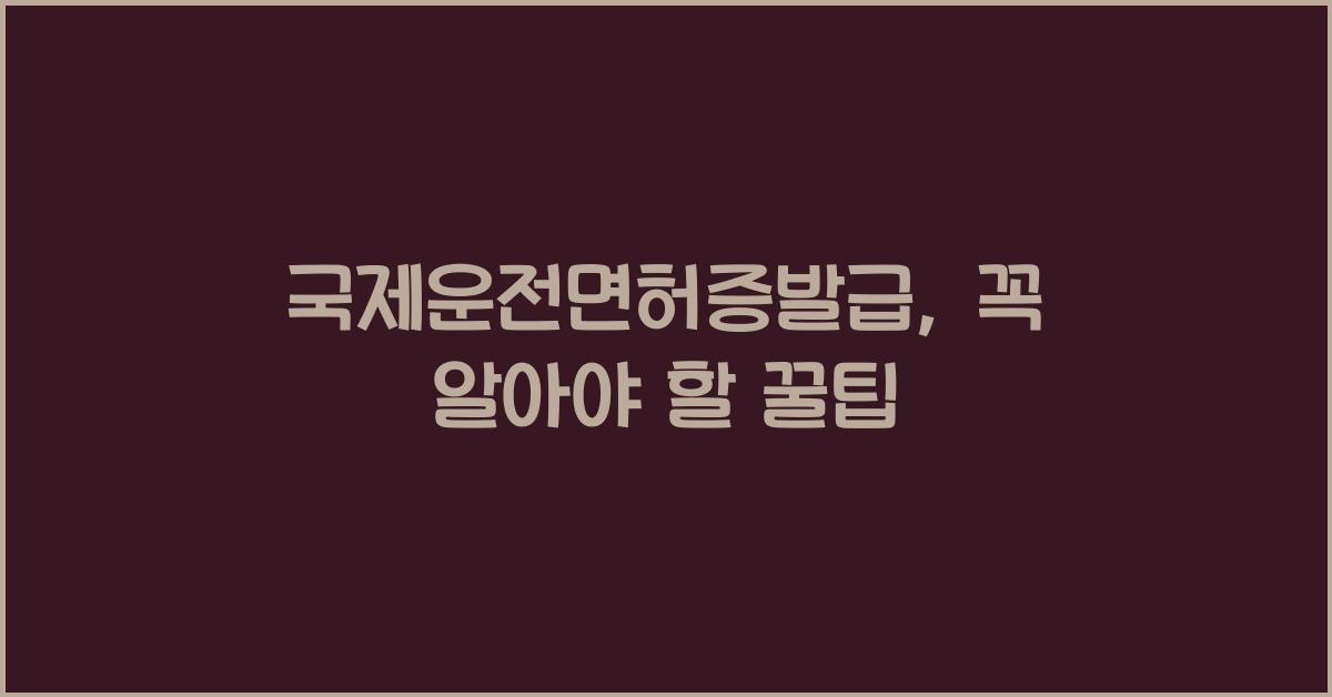 국제운전면허증발급