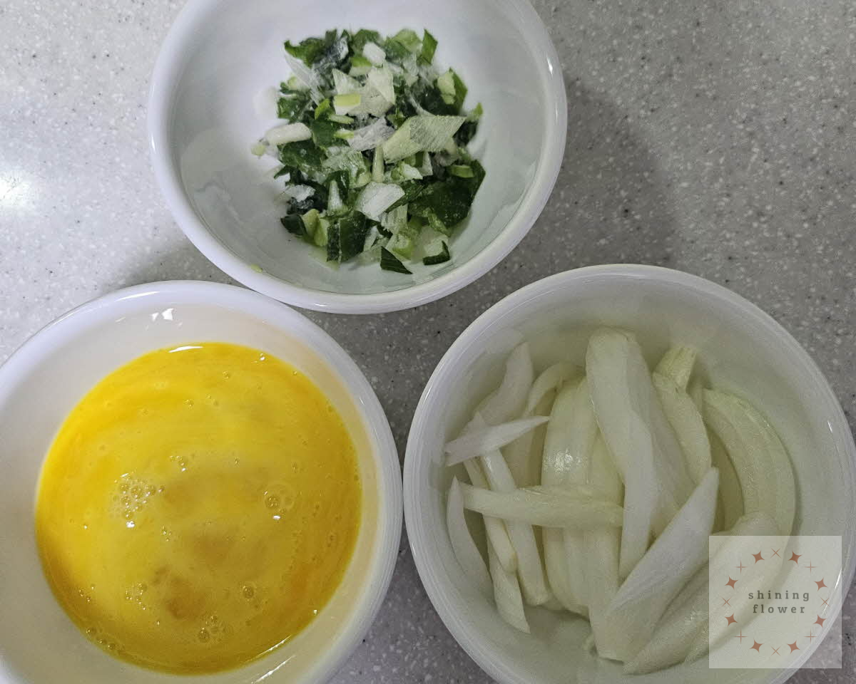 대파-양파-계란물