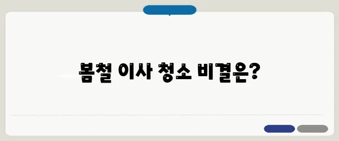 이사 청소 업체 비교 봄철 예약 팁