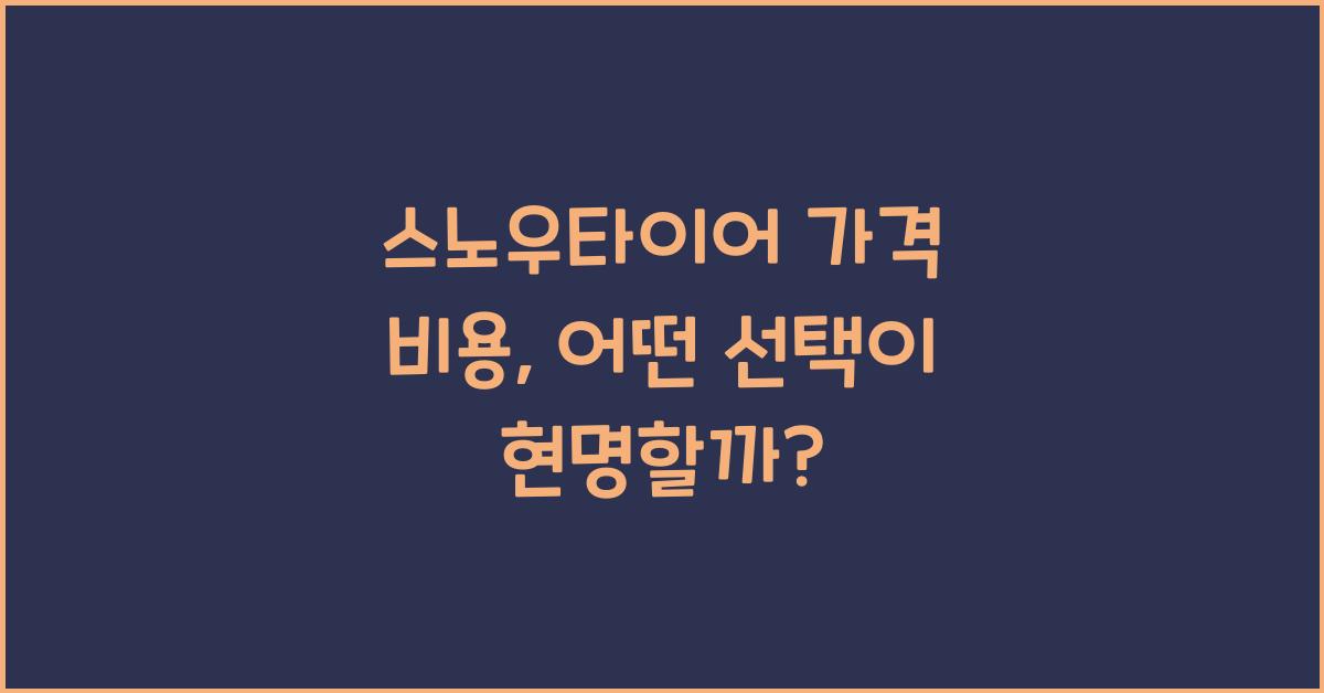 스노우타이어 가격 비용
