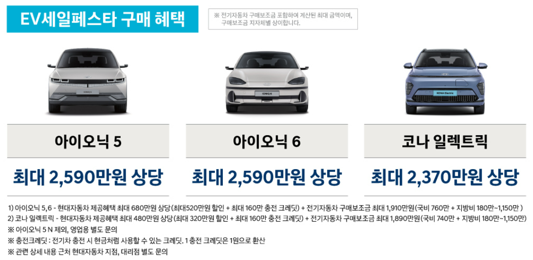 코리아-세일-페스타-전기자동차-3종