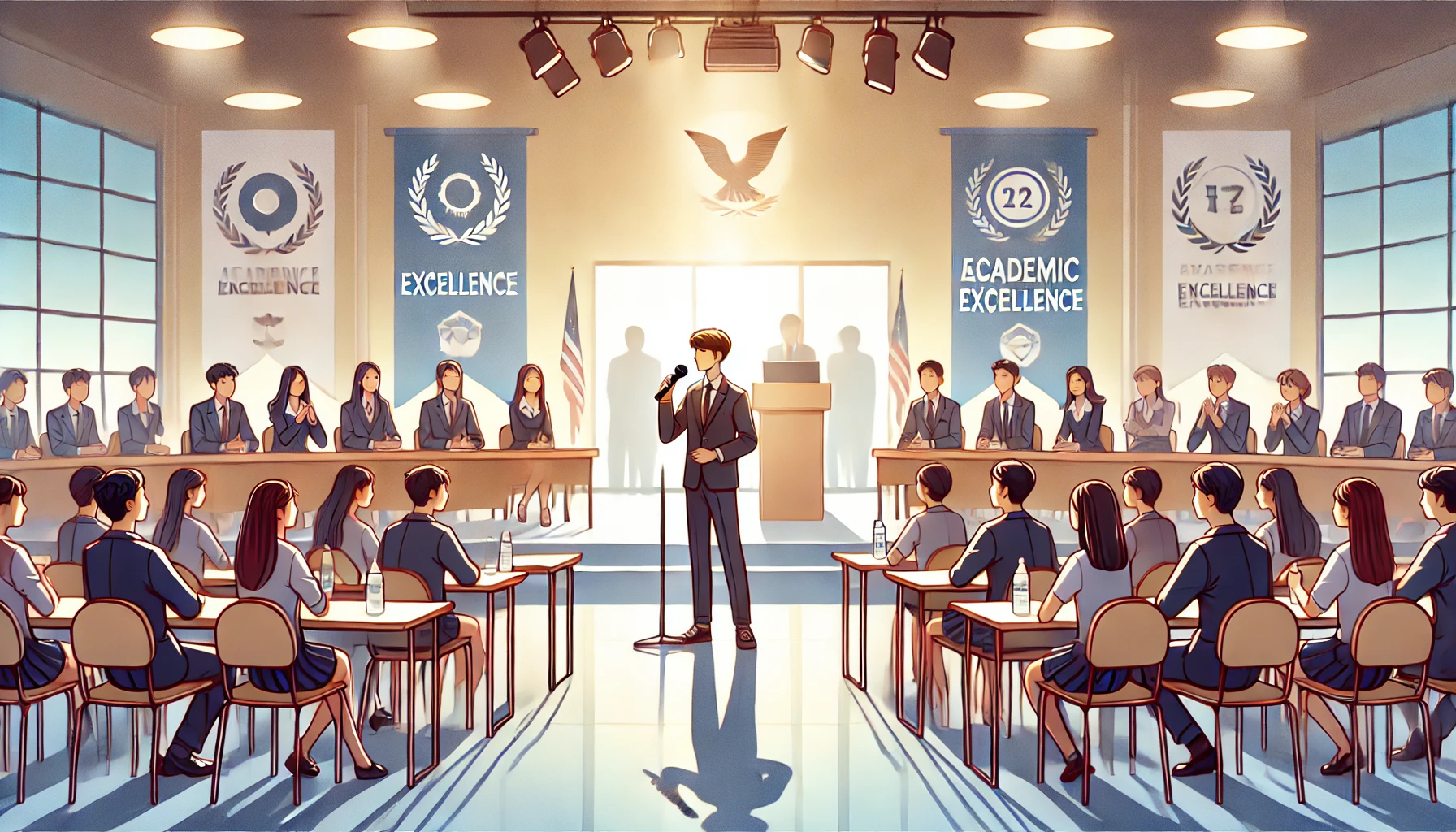 발표회나 토론회에 참여해 자신 있게 발표하는 학생