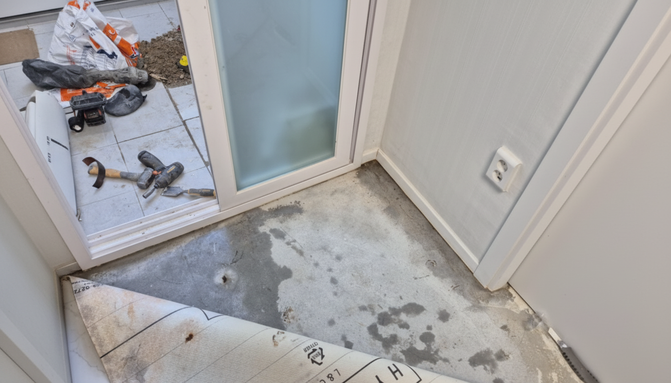 바닥 물고임 누수확인