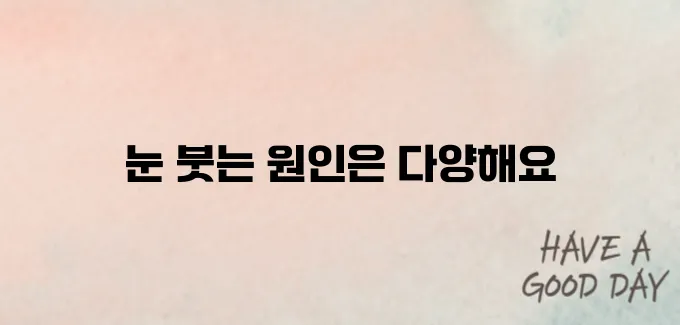 눈꺼풀이 붓는 이유