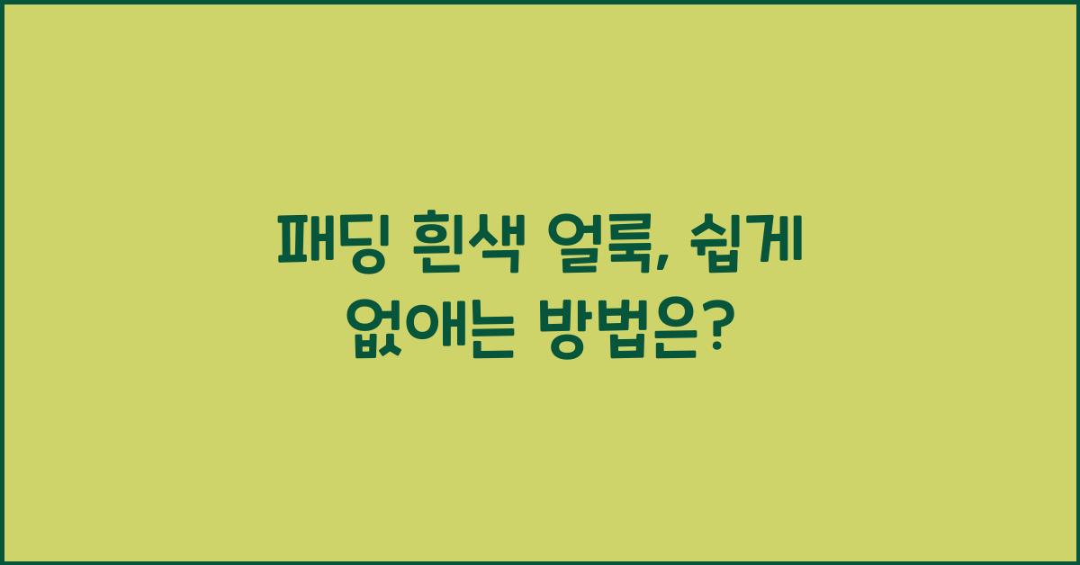패딩 흰색 얼룩