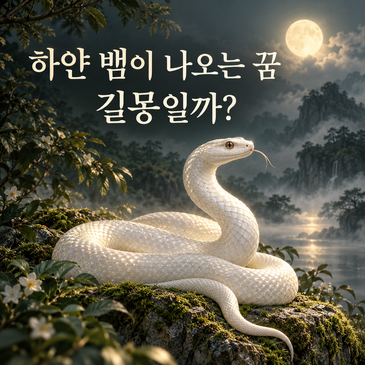 하얀-뱀이-나오는-꿈-길몽-꿈해몽