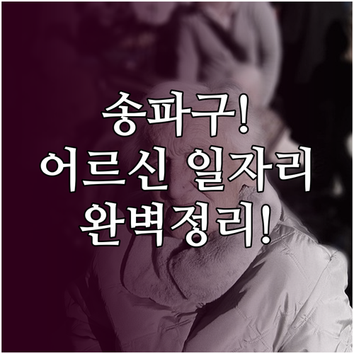 송파구 어르신 일자리 찾기 공익활동 ..