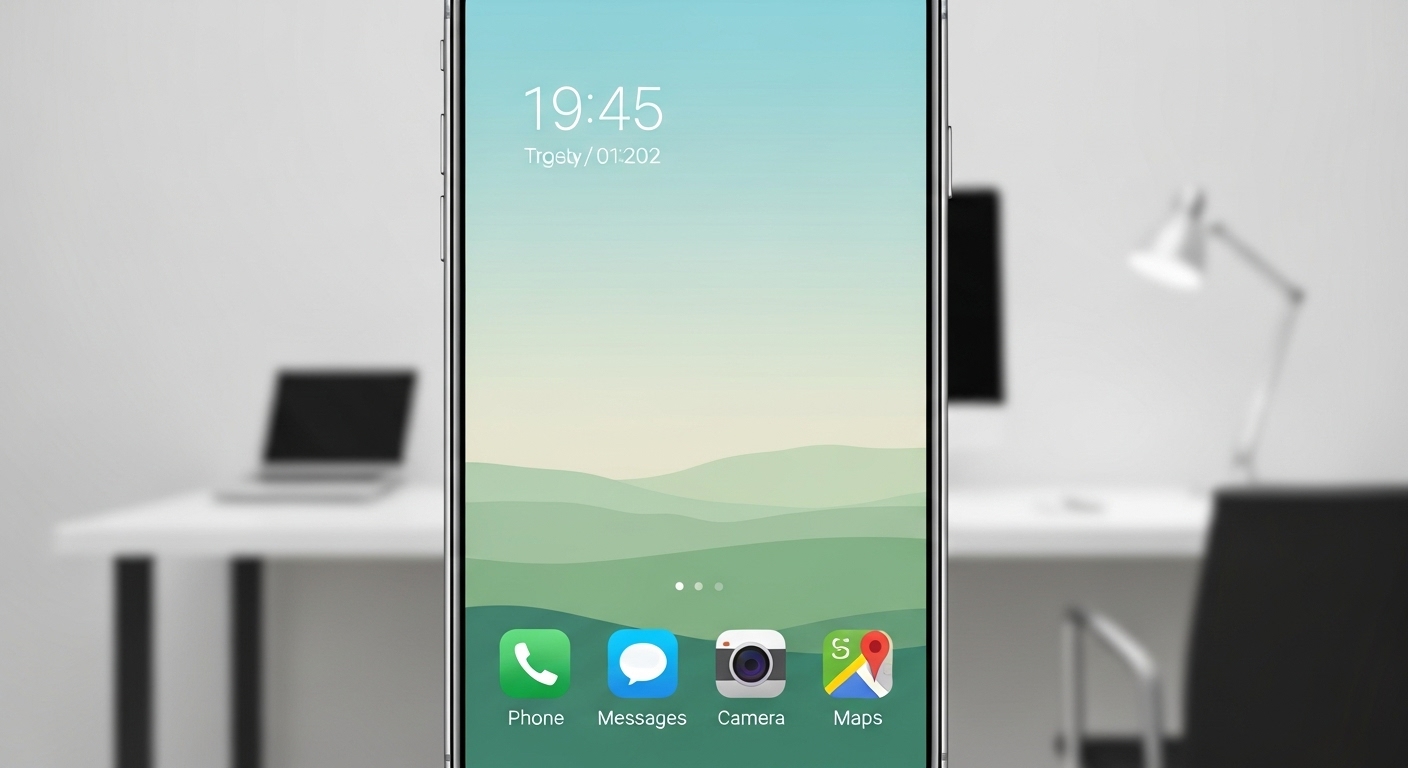 전화, 메시지 등 필수 앱만 남겨둔 깔끔한 스마트폰 홈 화면