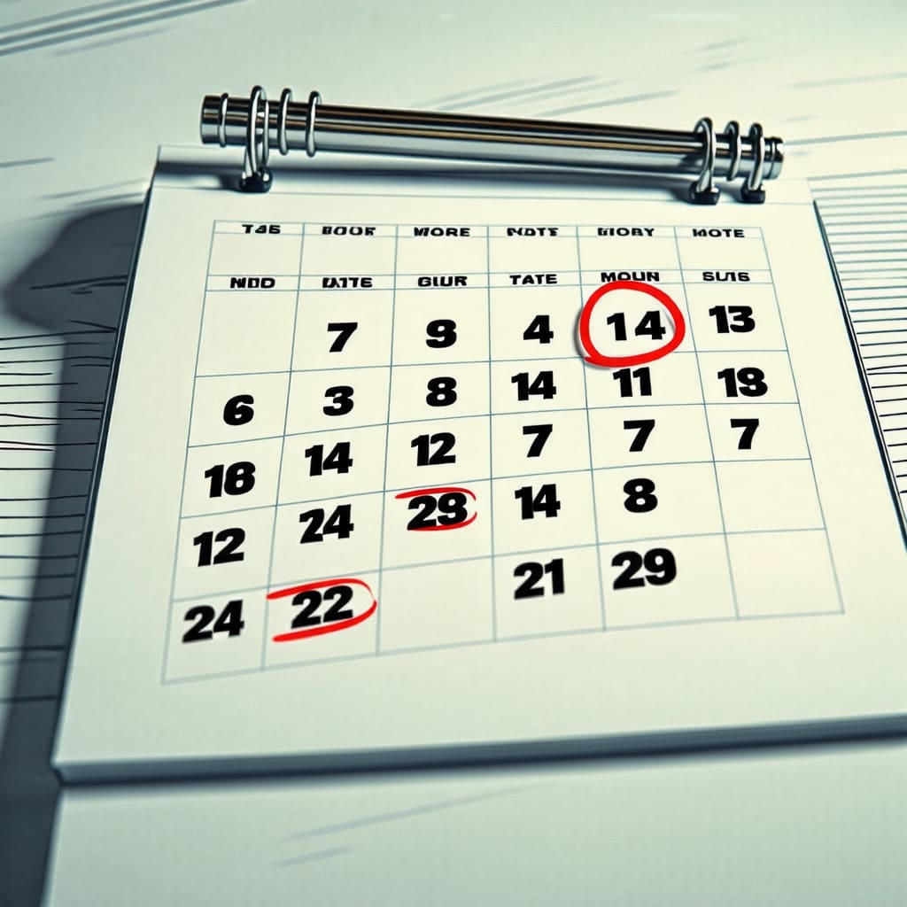 종합소득세 납부 기한을 강조하는 캘린더 이미지. 중요한 날짜가 표시된 달력.