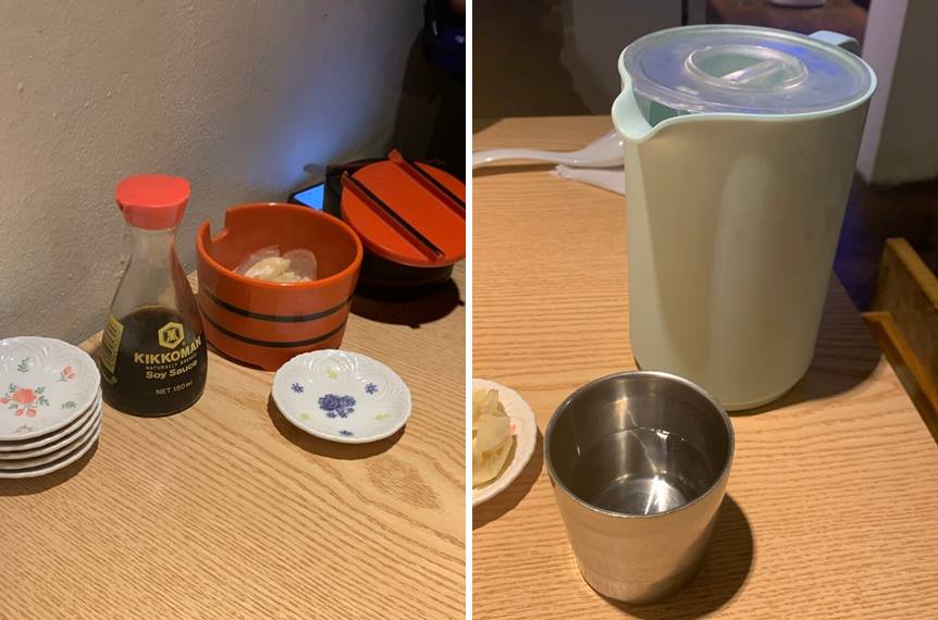 식기류 및 물통과 물컵