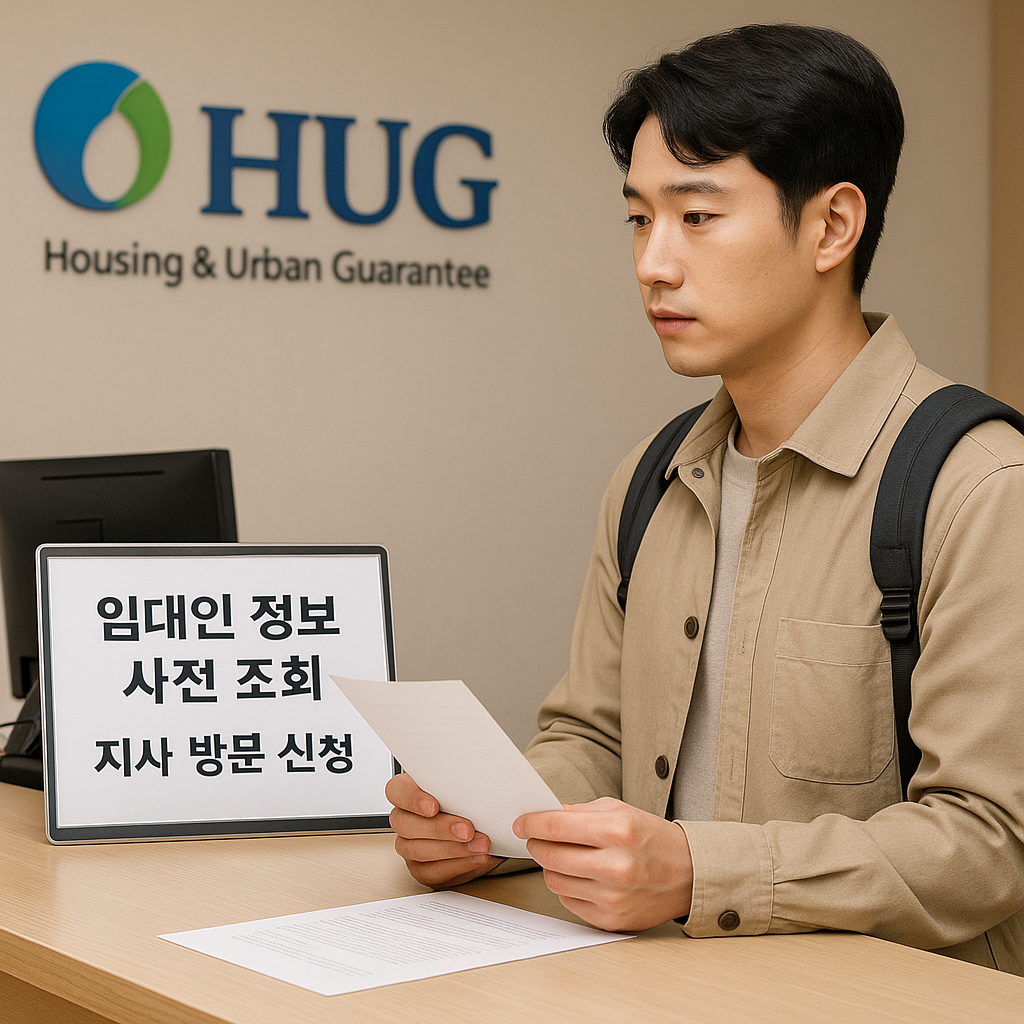 임대인 정보 사전 조회 HUG 지사 방문 신청하는 청년