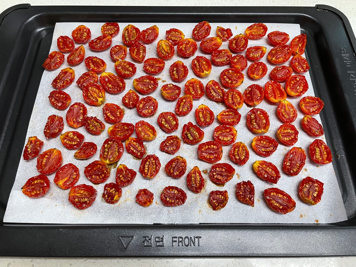 썬드라이 토마토 레시피 - 방울토마토 상태 봐서 굽는 시간 조절