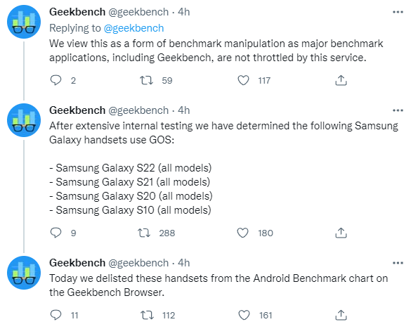 긱벤치의 트위터 발표 내용입니다.