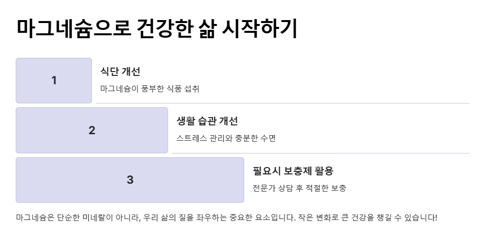 마그네슘 관리로 시작하는 건강한 삶