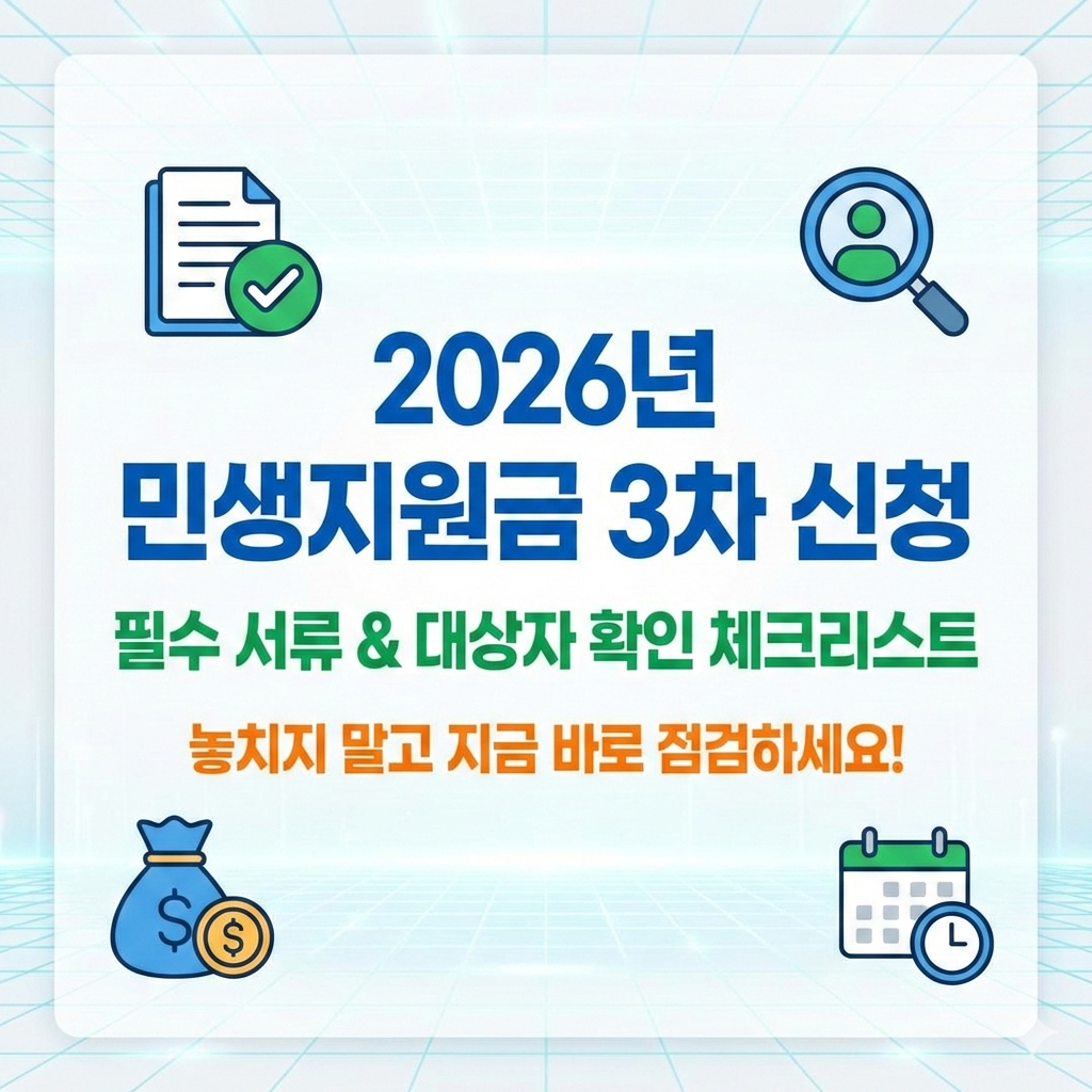 2026년 민생지원금 3차 신청 서류 대상자 확인 필수 체크리스트